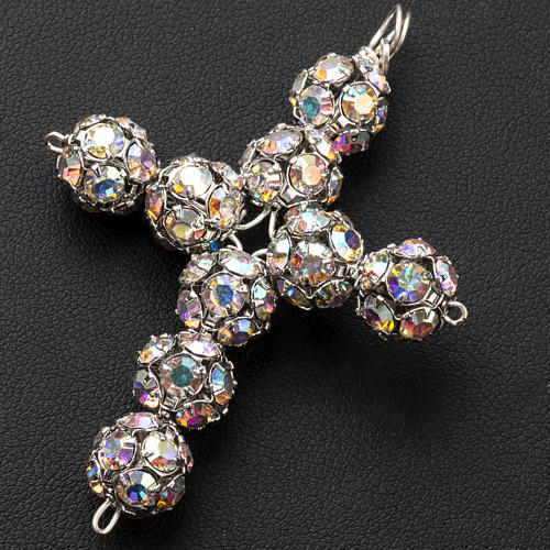 Croce strass aurora boreale diam 10 mm 2