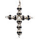 Pendant cross, blue strass diam. 0,24in with split pins s1