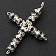 Pendant cross, blue strass diam. 0,24in with split pins s2