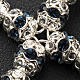 Pendant cross, blue strass diam. 0,24in with split pins s3