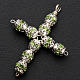 Croce argento e strass verde coppiglie 6 mm s2