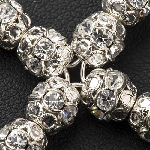 Pendant cross, strass diam. 0,24in with split pins 3