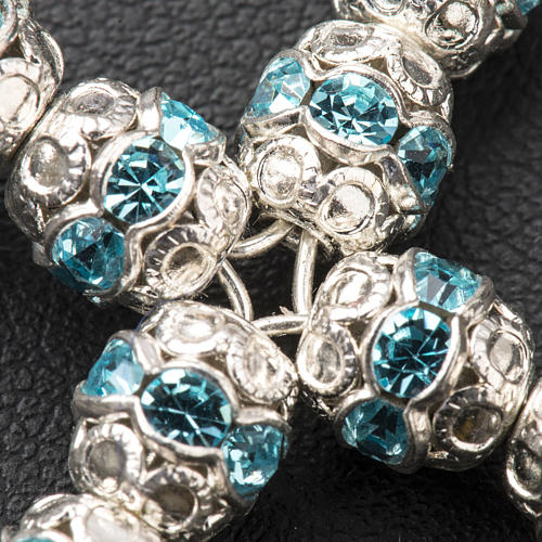 Croix argent strass bleu ciel 3