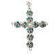 Croix argent strass bleu ciel s4