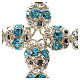 Croix argent strass bleu ciel s2