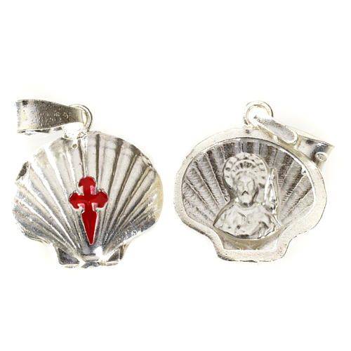 Pendant charm in 925 silver, Santiago de Compostela scallop shell 3