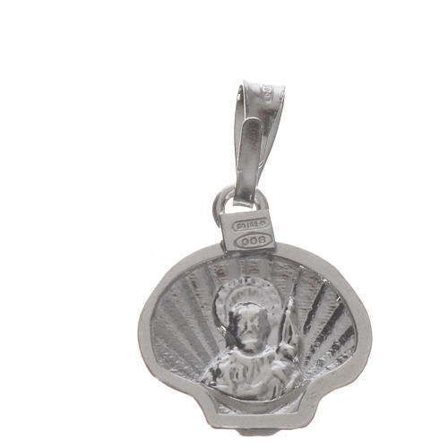 Pendant charm in 925 silver, Santiago de Compostela scallop shell 8