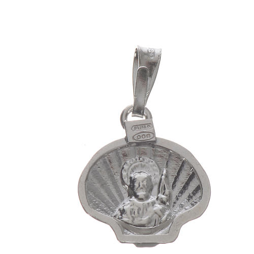 Ciondolo medaglia argento 925 conchiglia Santiago de Compostela 2