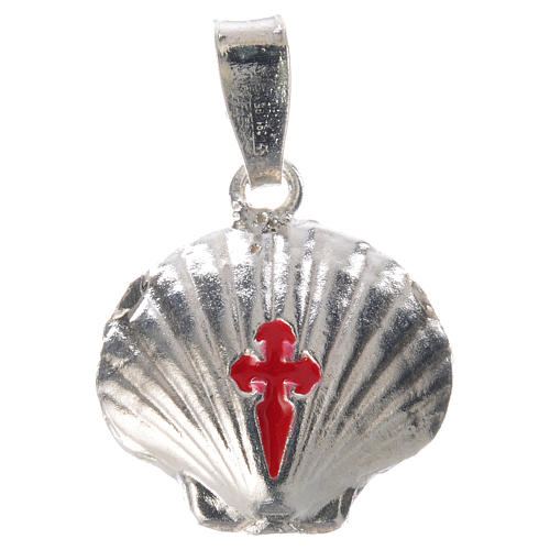 Pendant charm in 925 silver, Santiago de Compostela scallop shell 5