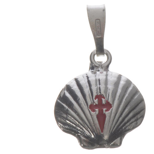 Pendant charm in 925 silver, Santiago de Compostela scallop shell 7
