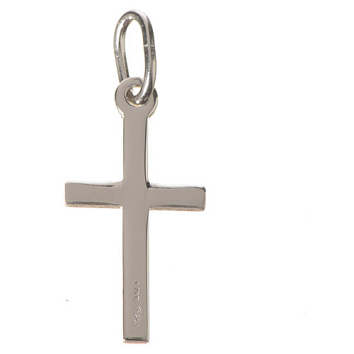 Cross pendant in polished sterling silver 2cm 2