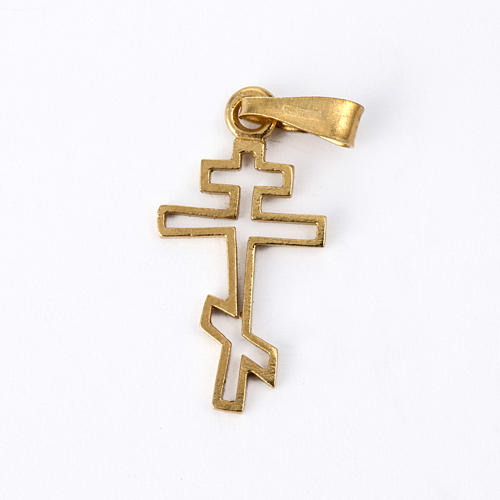 Orthodox cross in golden plated silver 925 1
