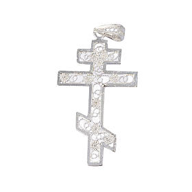 Croix orthodoxe filigrane d'argent 800