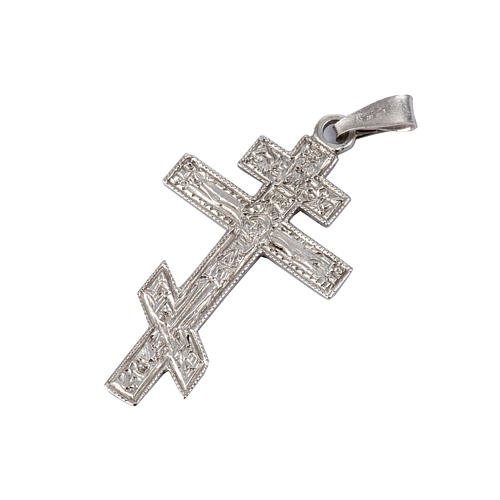 Crucifijo ortodoxo plata 925 relieve 1