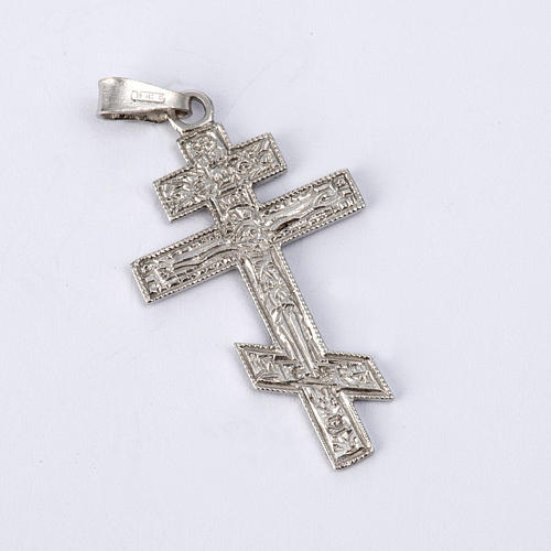 Crucifijo ortodoxo plata 925 relieve 2