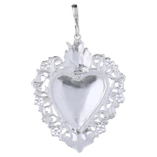 Colgante corazón ex-voto plata 925 3