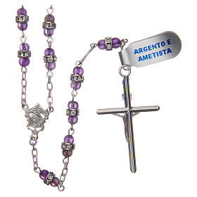 Rosary beads in 925 silver and amethyst