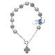 Bracelet One Decade rosary beads,  rhinestones pearl 925silver s1