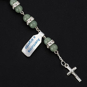 Bracelet, One Decade rosary beads, Aventurine and 925 silver