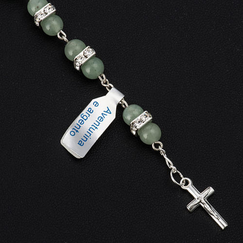 Bracelet, One Decade rosary beads, Aventurine and 925 silver 2
