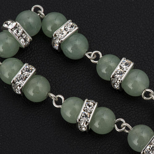 Bracelet, One Decade rosary beads, Aventurine and 925 silver 3
