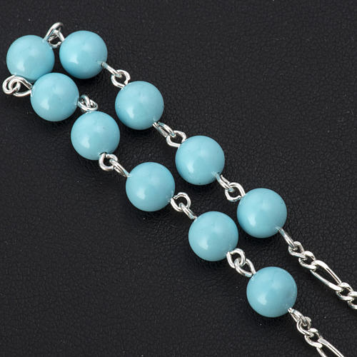 Bracelet, One Decade rosary beads, Turquoise and 925 silver 4