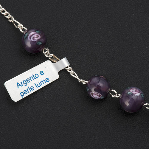 Bracelet with 0,31in purple Perle a Lume venetian beads 2