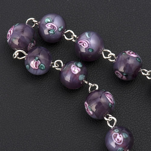 Bracelet with 0,31in purple Perle a Lume venetian beads 3