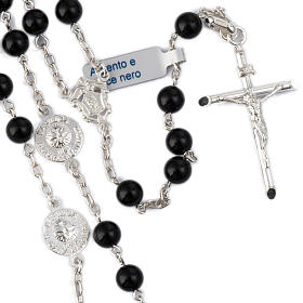 Rosary beads with Roman basilicas, Silver and onyx 6 mm