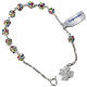 Bracelet, One Decade rosary beads, multicoloured rhinestone ball s1