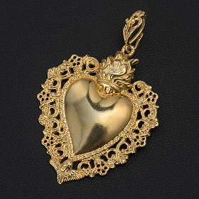 Colgante corazón ex-voto plata 925 dorado