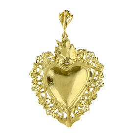 Coeur votif pendentif argent 925 doré