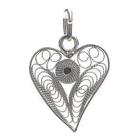 Coeur pendentif en filigrane argent 800