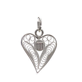 Coeur pendentif en filigrane argent 800