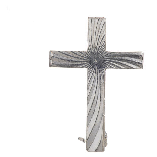 Croce spilla Clergyman argento 925 3