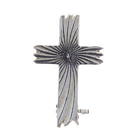Clergyman knurled cross pin in 925 silver