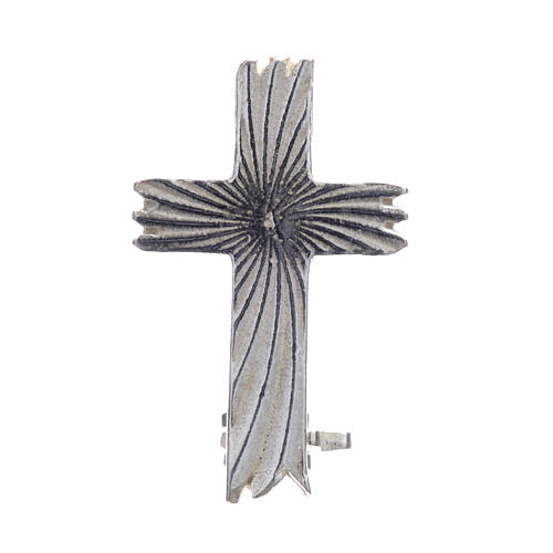 Clergyman knurled cross pin in 925 silver 1