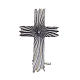 Clergyman knurled cross pin in 925 silver s1