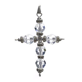 Cross pendant with white strass