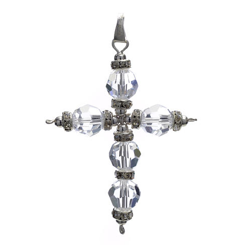 Cross pendant with white strass 1