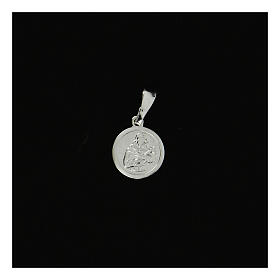 Pendant medal in sterling silver, Saint Francis 9mm