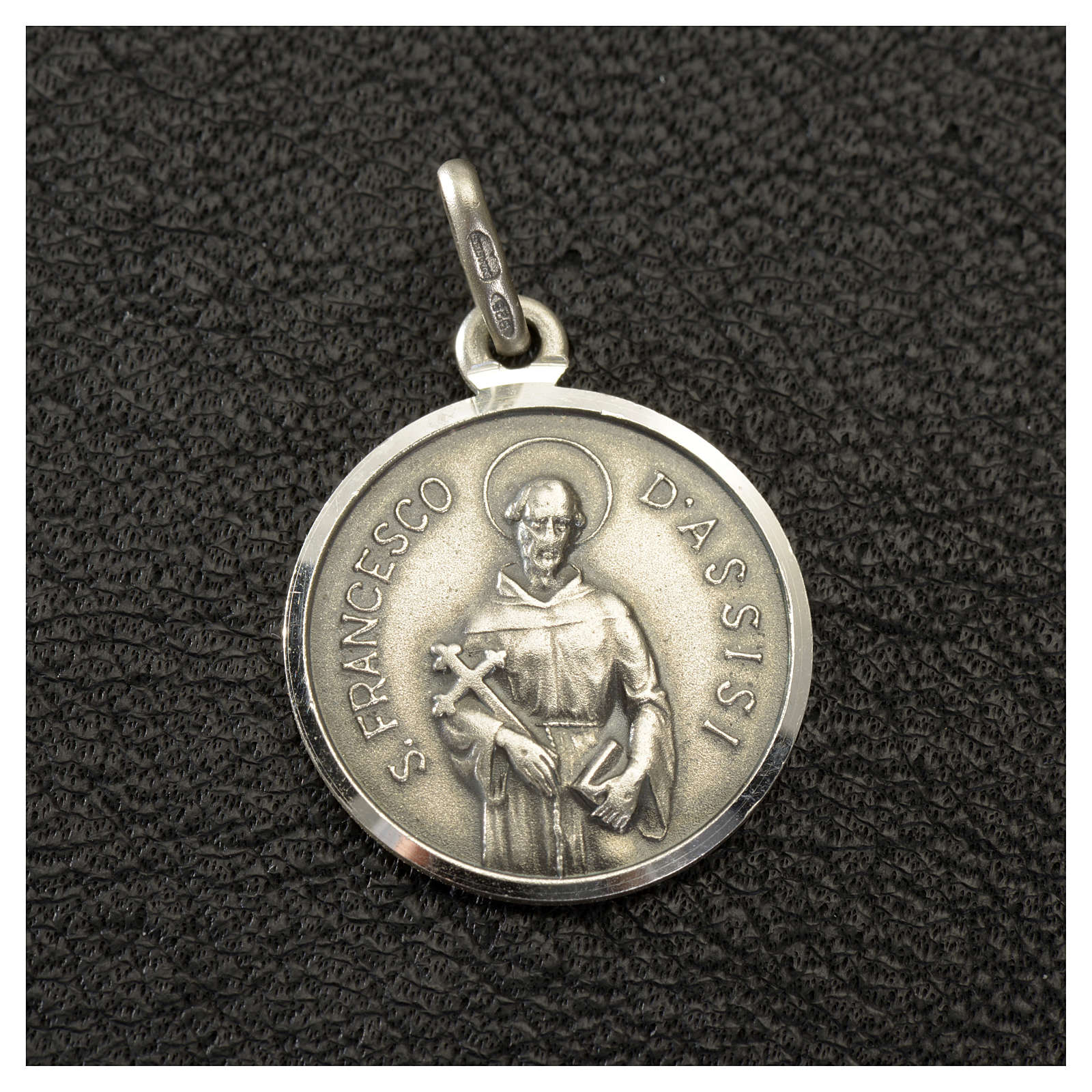 Pendant medal in sterling silver, Saint Francis 16mm | online sales on ...