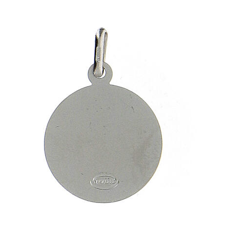 Pendant medal in sterling silver, Saint Francis 16mm 2