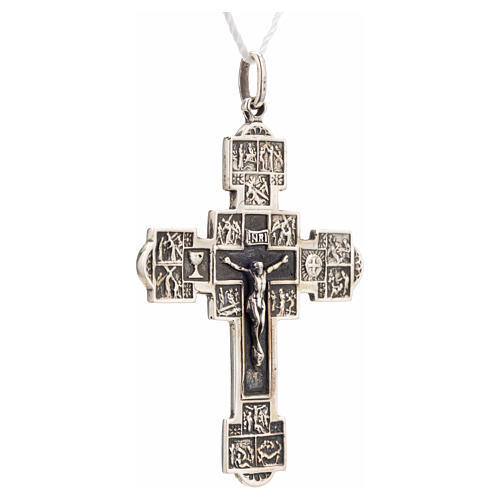 Pendant crucifix with Stations of the Cross, sterling silver 2