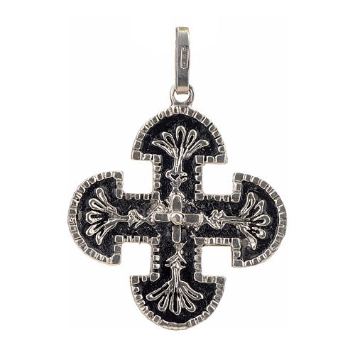 Pendant Greek Romanesque cross, sterling silver 1