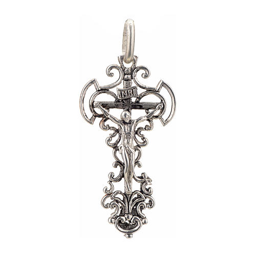 Pendant cross in sterling silver, decorated with silver finish 1