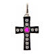 Pendant Romanesque cross, sterling silver, rhinestones, red ston s1