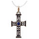 Cruz románica con piedra en plata 925 acabado plateado s4