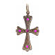 Pendant cross in sterling silver with red stones s3