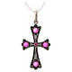 Croce argento 925 con pietre rosse s4